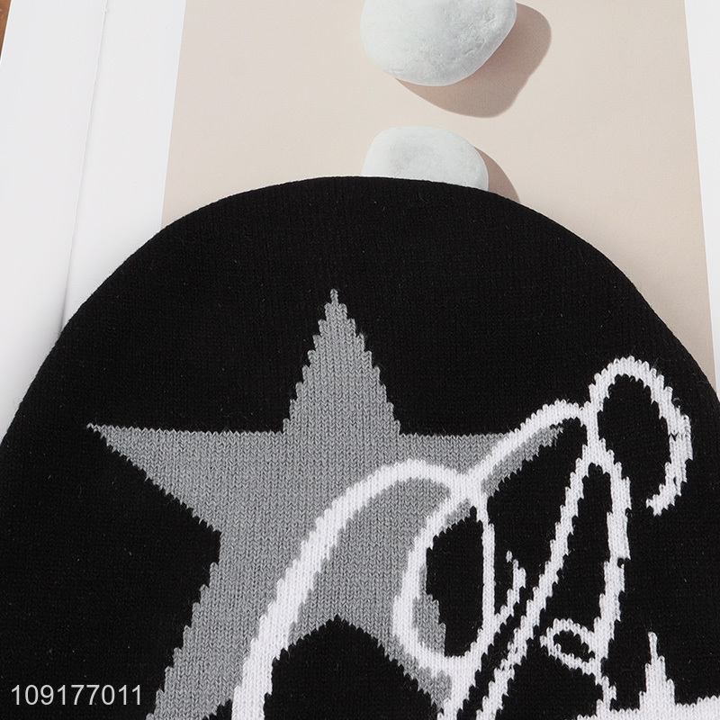 Factory Supply Unisex Winter Warm Knit Beanie Hat Knitted Skull Cap