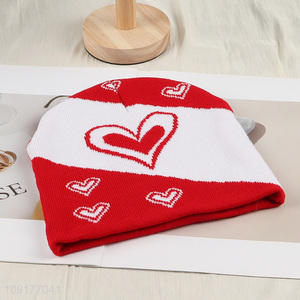 High Quality Unisex Beanie Hat Heart Knitted Beanie Cap Winter Hat