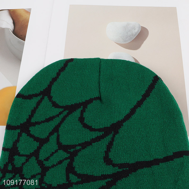 Factory Price Winter Beanie Hat Spider Pattern Knit Hat for Men Women