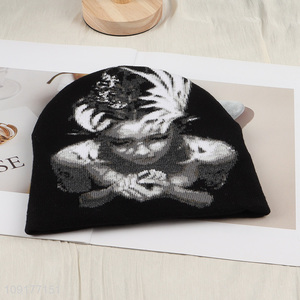 Good Quality Winter Jacquard Beanie Cap Knit Beanies for Men Women