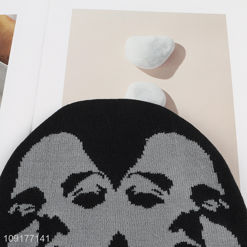 Wholesale Winter Jacquard Knit Beanie Hat Knitted Skull Cap for Women