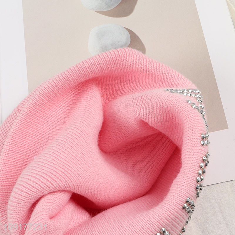 New Product Winter Beanie Hat Rhinestone Beanie Cap for Men Women