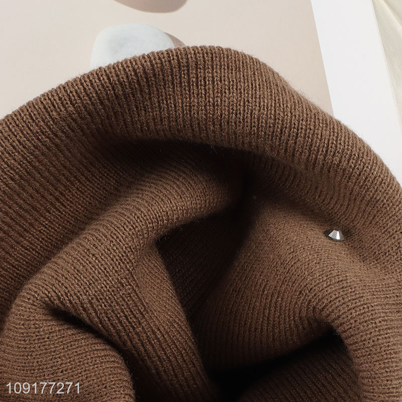 New Arrival Winter Warm Beanie Hat Rhinestone Beanie Cap for Women