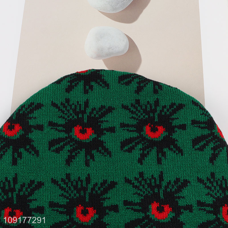 China Imports Unisex Winter Jacquard Knit Beanie Hat Knitted Skull Cap