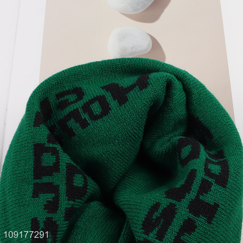 China Imports Unisex Winter Jacquard Knit Beanie Hat Knitted Skull Cap