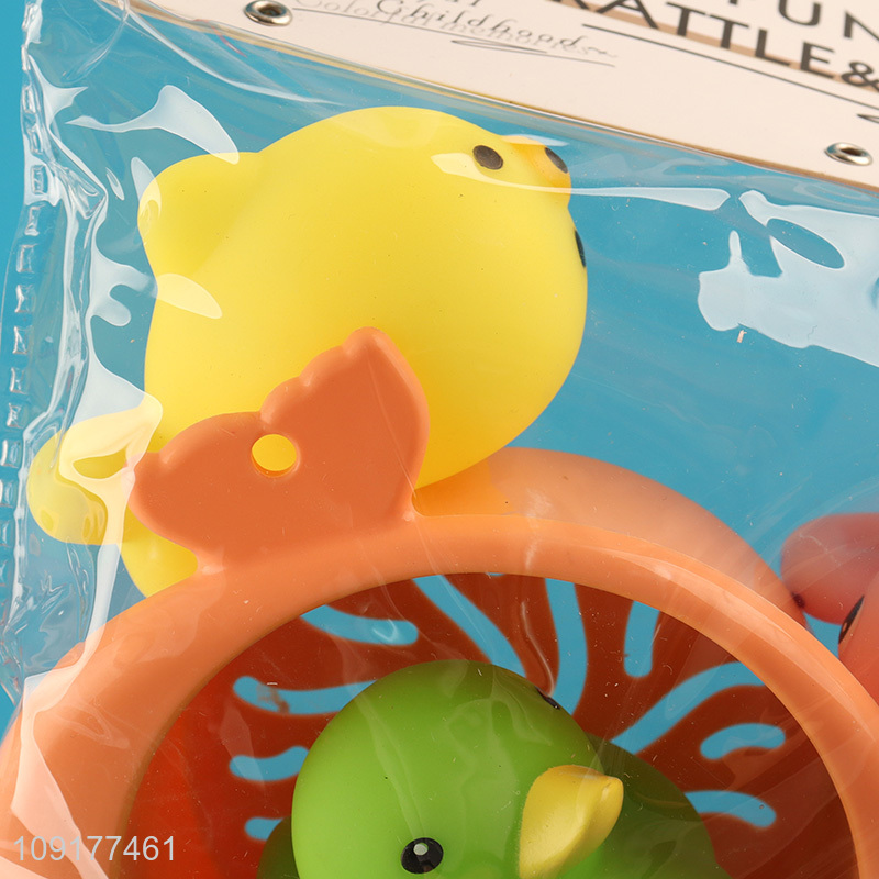 Factory price children funny vinyl animal duck water play toys bath shower toy
