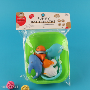 Low price funny kids water play toys bath shower toy set
