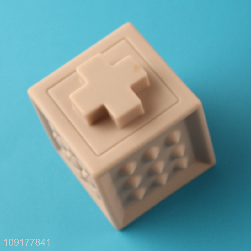 Top sale 12pcs soft blocks baby squeeze stacking bath toys