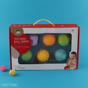 Popular products 6pcs textured ball baby bath toys squeeze touch ball set