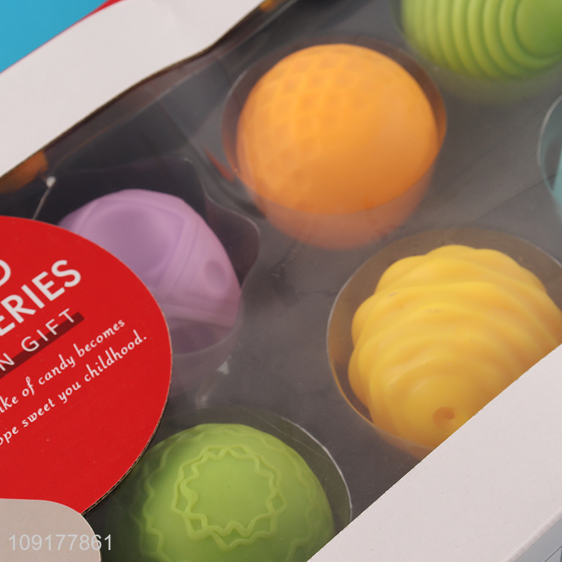 Popular products 6pcs textured ball baby bath toys squeeze touch ball set