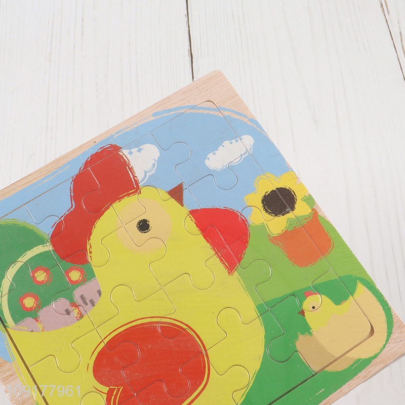 Wholesale Cartoon Chicken Jigsaw Puzzle Toy Wooden Early Learning Toy