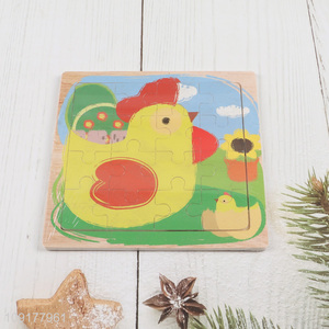 Wholesale Cartoon Chicken Jigsaw Puzzle Toy Wooden Early Learning Toy