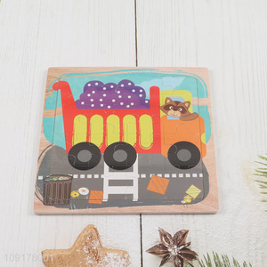 China Imports Wooden Cartoon Garbage Truck Jigsaw Puzzle for Kids