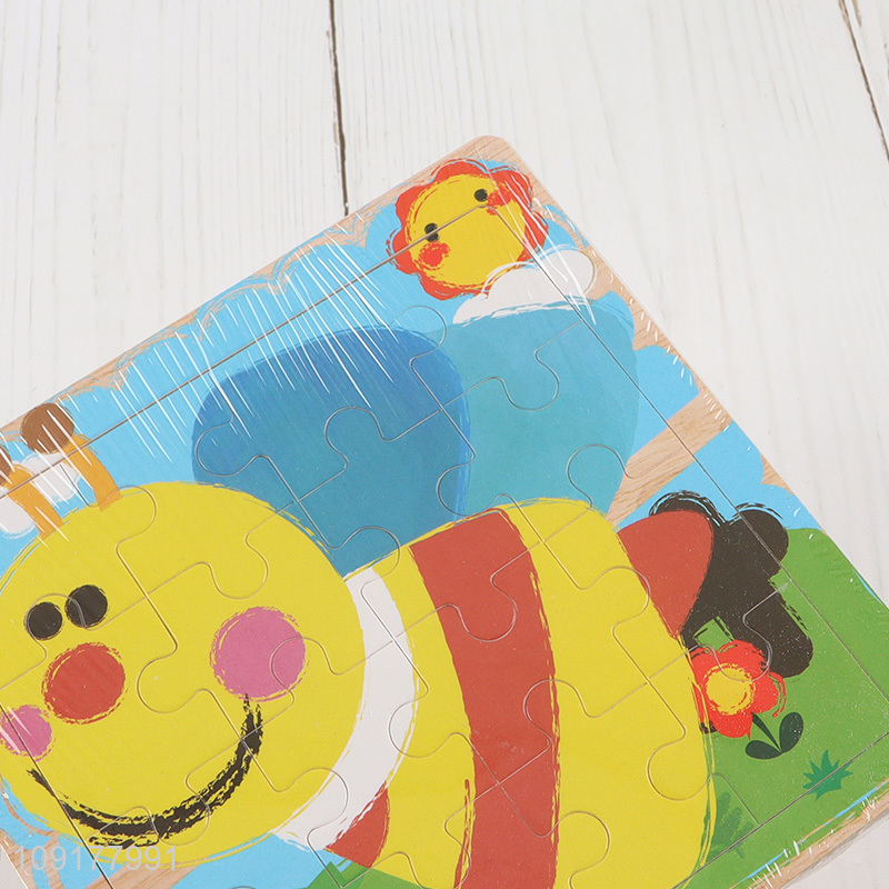 Hot Selling Cartoon Bee Jigsaw Puzzle Wooden Kids Educational Toy