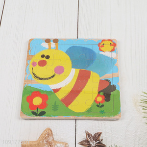 Hot Selling Cartoon Bee Jigsaw Puzzle Wooden Kids Educational Toy