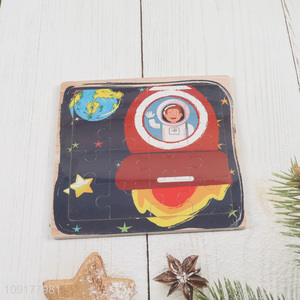 New Arrival Cartoon Spaceman Wooden Jigsaw Puzzle for Kids Toddlers