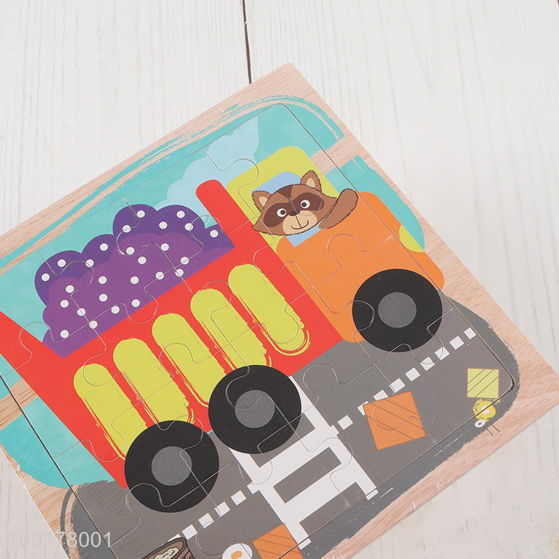 China Imports Wooden Cartoon Garbage Truck Jigsaw Puzzle for Kids