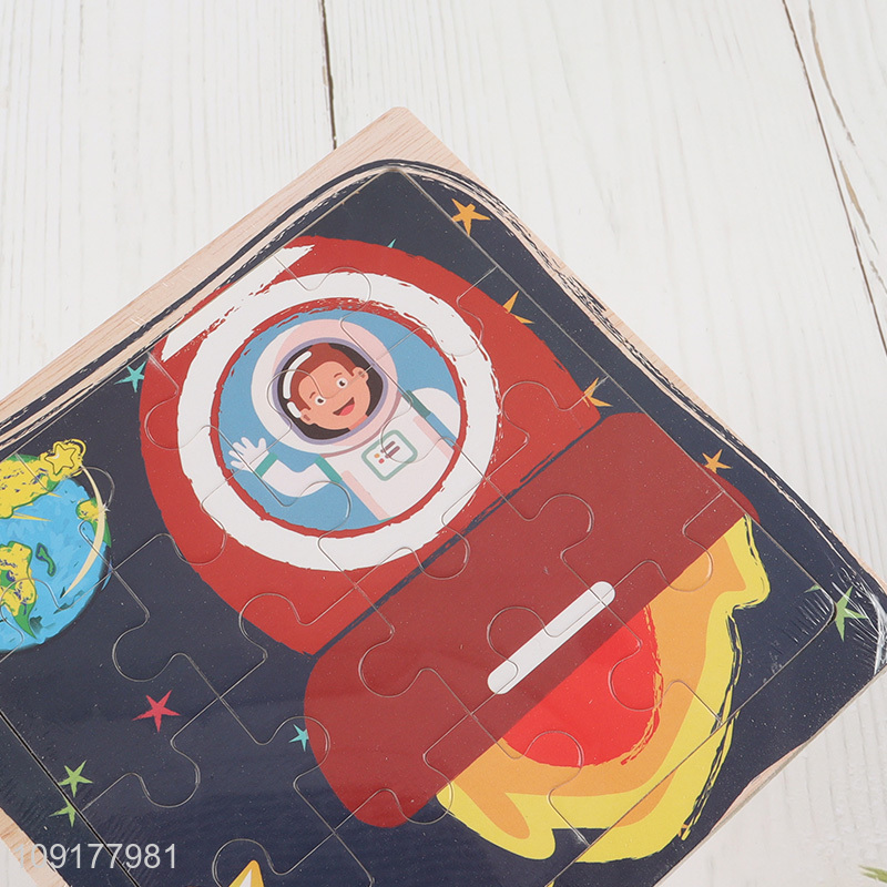 New Arrival Cartoon Spaceman Wooden Jigsaw Puzzle for Kids Toddlers