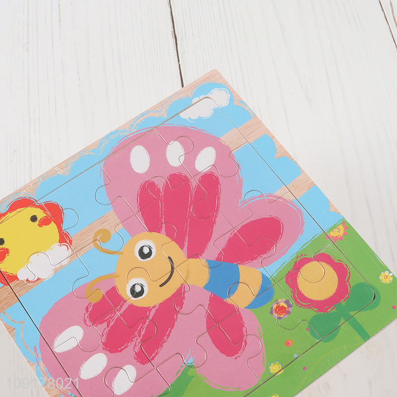China Import Cartoon Butterfly Puzzle Wooden Jigsaw Puzzle for Kids