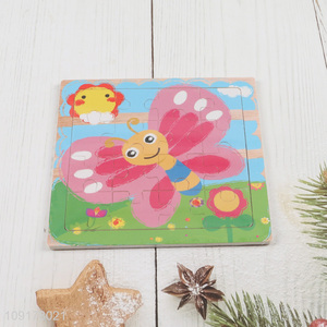 China Import Cartoon Butterfly Puzzle Wooden Jigsaw Puzzle for Kids