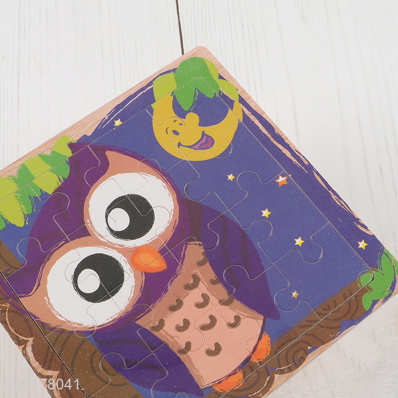 Factory Supply Cartoon Owl Wooden Jigsaw Puzzles Toddler Puzzle for Kids