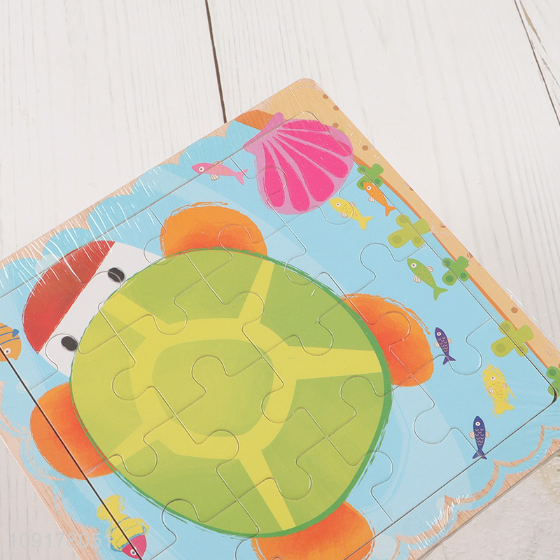 Best Selling Cartoon Tortoise Wooden Jigsaw Puzzle Kids Educational Toys