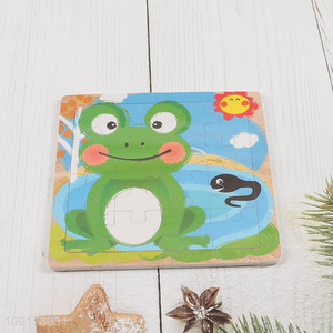 High Quality Cartoon Frog Wooden Jigsaw Puzzle Toy Kids Montessori Toys
