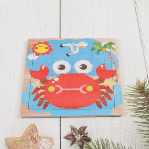 New Arrival Cartoon Crab Wooden Jigsaw Puzzle Toy for Toddlers Kids