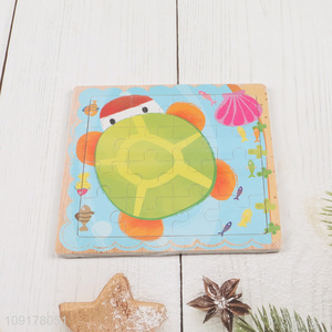 Best Selling Cartoon Tortoise Wooden Jigsaw Puzzle Kids Educational Toys