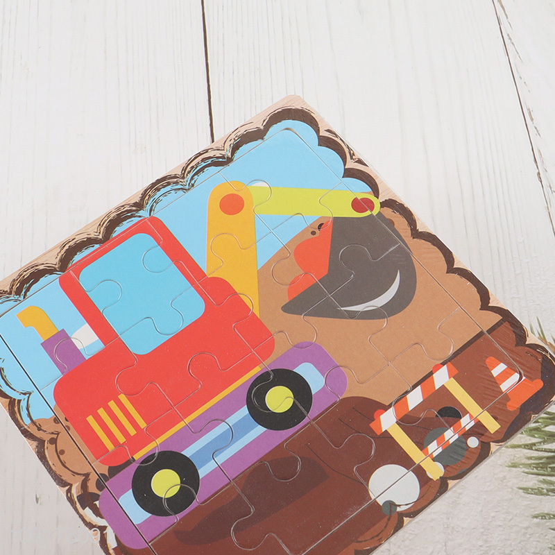 New-Style Cartoon Digger Wooden Jigsaw Puzzle Kids Educational Toys