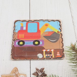 New-Style Cartoon Digger Wooden Jigsaw Puzzle Kids Educational Toys