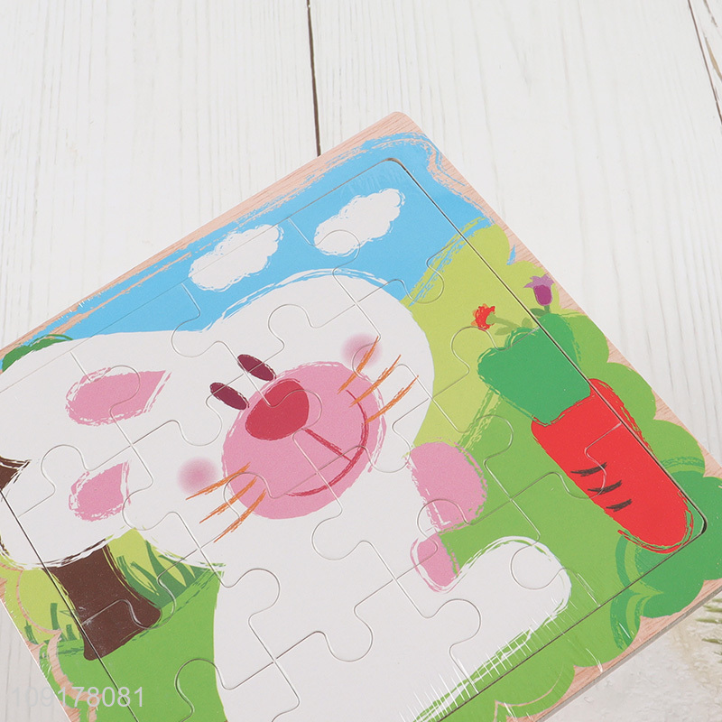 Hot Selling Cartoon Bunny Wooden Jigsaw Puzzles Wooden Puzzles Toy