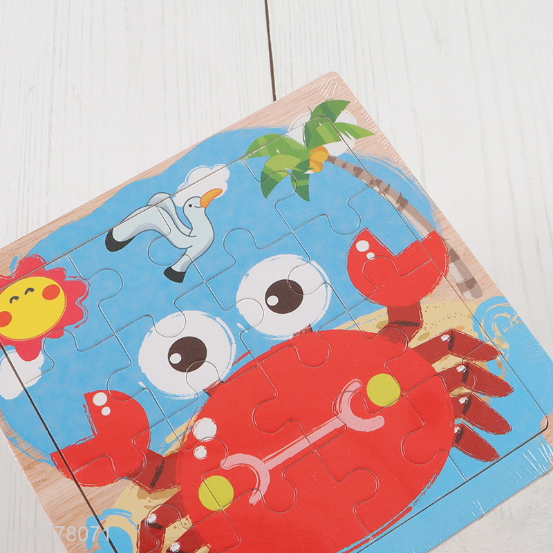 New Arrival Cartoon Crab Wooden Jigsaw Puzzle Toy for Toddlers Kids
