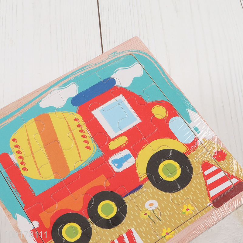 China Supplier Cartoon Cementing Truck Wooden Jigsaw Puzzle for Kids