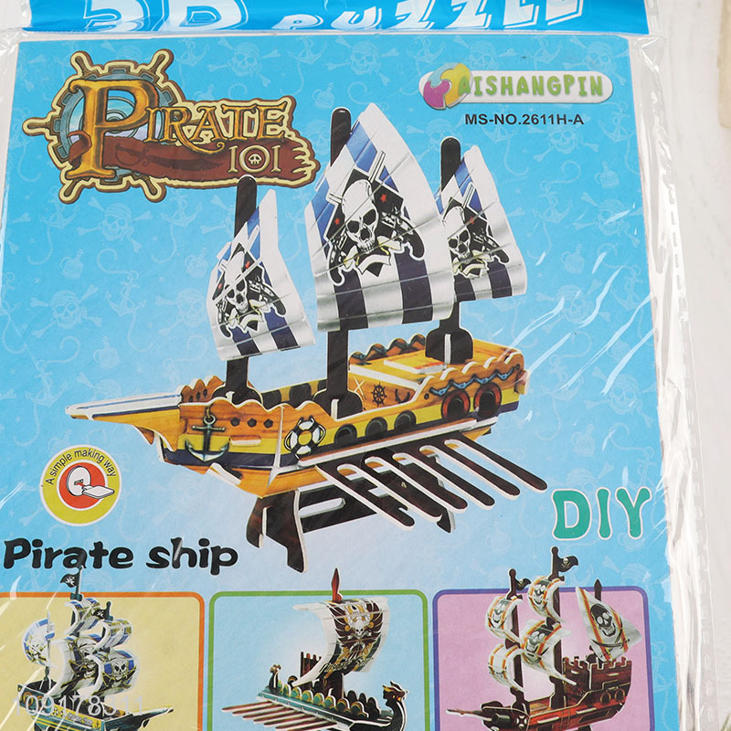 Wholesale 3D Puzzle Cartoon Paper Puzzle DIY Model Building Kit (Pirate Ship)