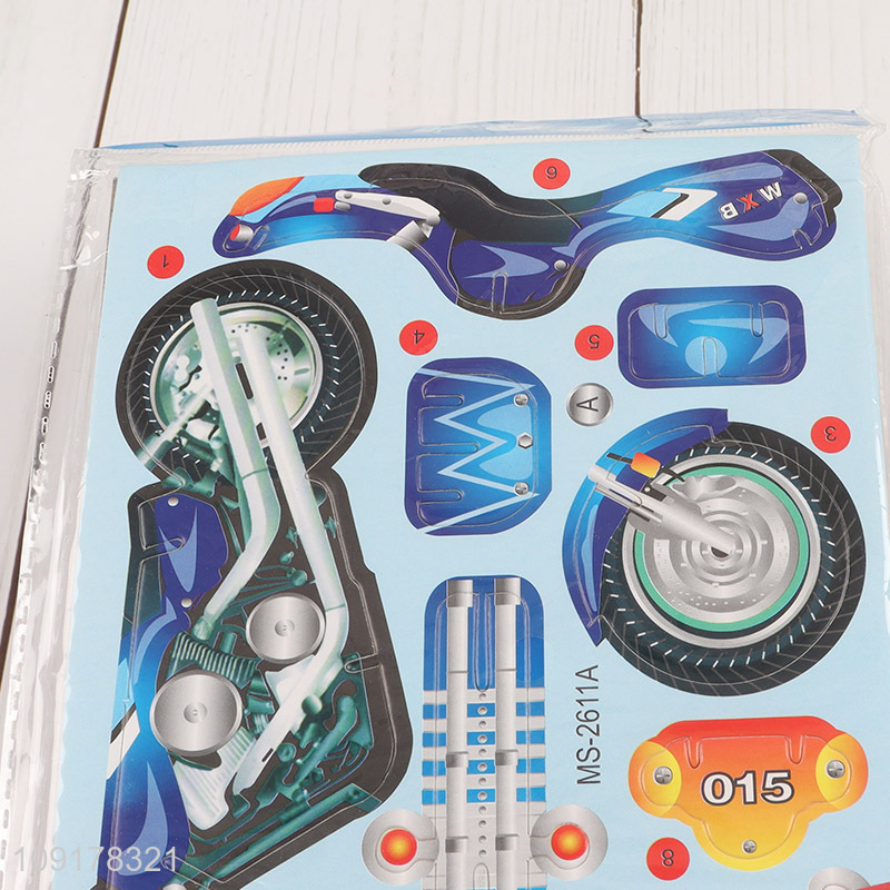 Good Quality 3D Puzzle Cartoon Paper Puzzle DIY Model Building Kit (Motorcycle)