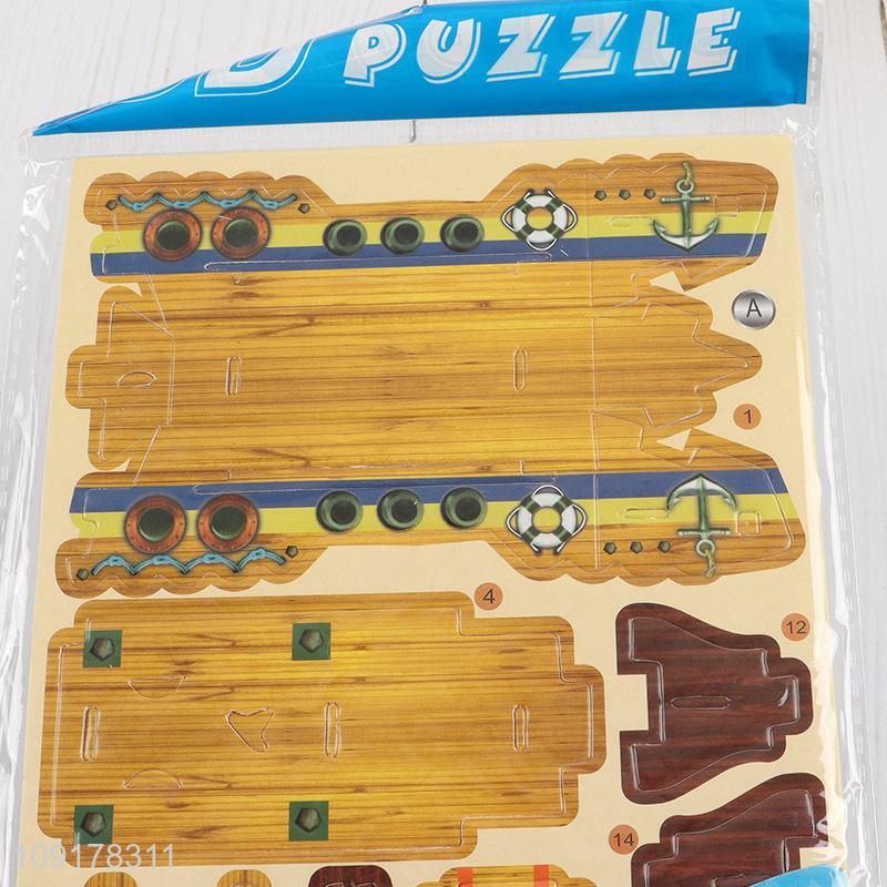 Wholesale 3D Puzzle Cartoon Paper Puzzle DIY Model Building Kit (Pirate Ship)