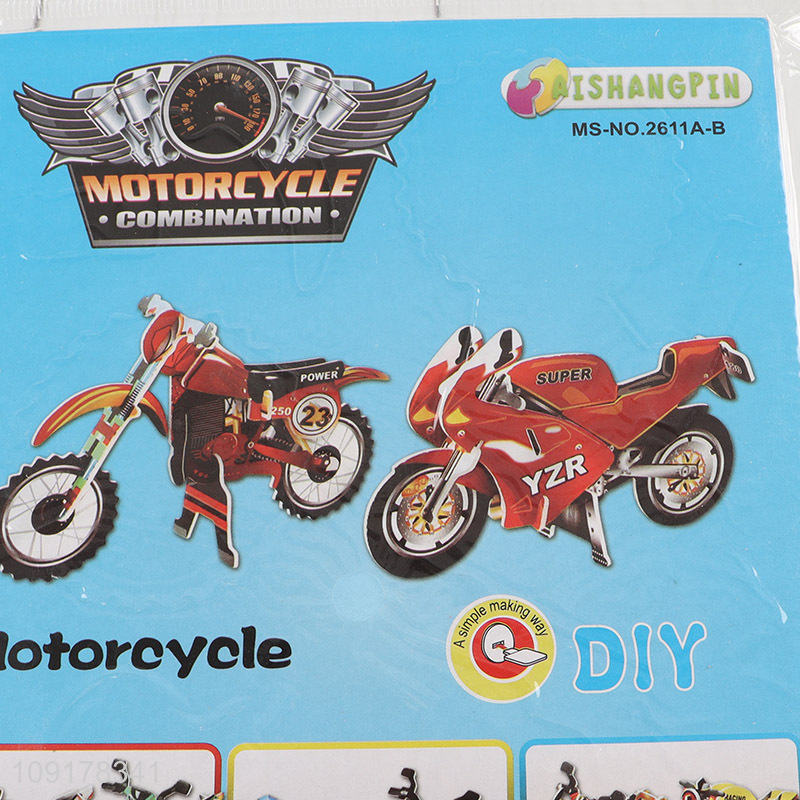 Hot Selling 3D Puzzle Cartoon Paper Puzzle DIY Model Building Kit (Motorcycle)