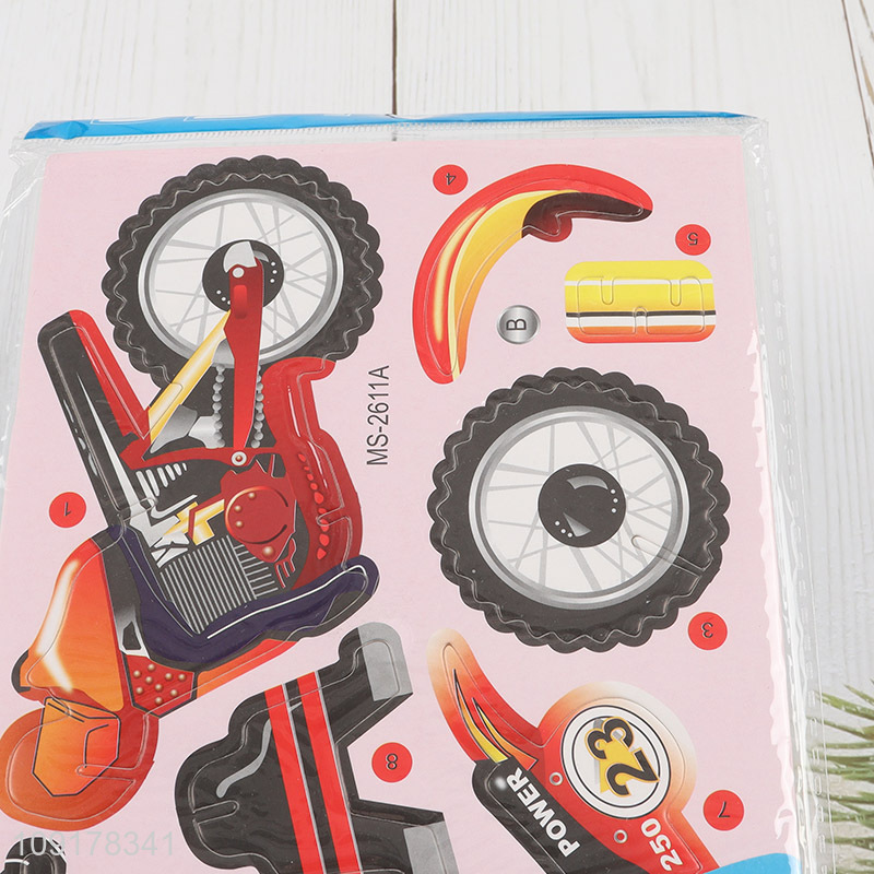Hot Selling 3D Puzzle Cartoon Paper Puzzle DIY Model Building Kit (Motorcycle)
