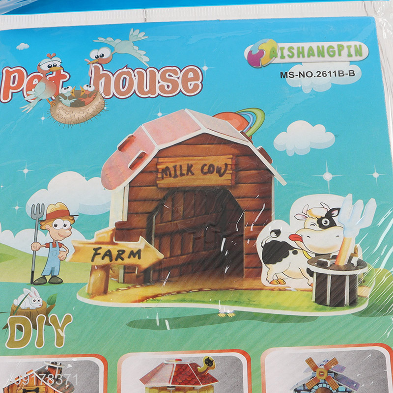 Factory Price 3D Puzzle Cartoon Paper Puzzle DIY Model Building Kit (Pet House)