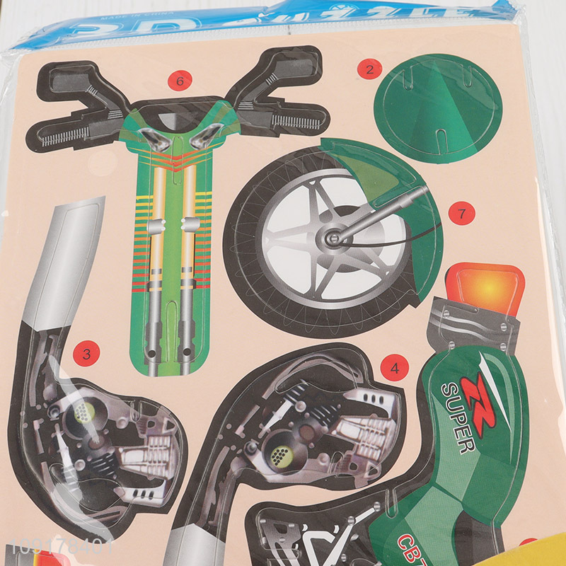 Online Wholesale 3D Puzzle Cartoon Paper Puzzle DIY Model Building Kit (Motorcycle)