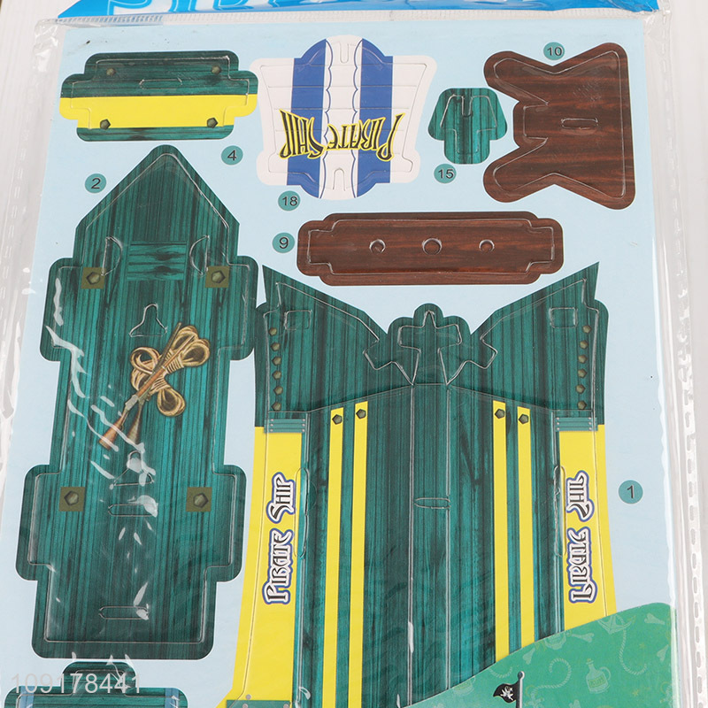 New Product 3D Puzzle Cartoon Paper Puzzle DIY Model Building Kit (Pirate Ship)