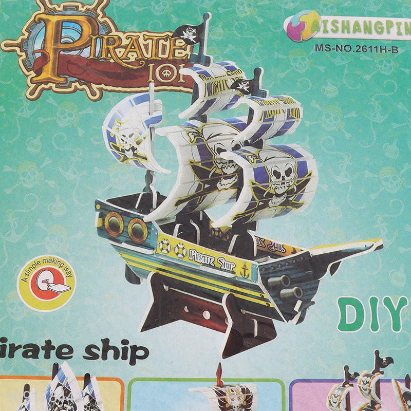 New Product 3D Puzzle Cartoon Paper Puzzle DIY Model Building Kit (Pirate Ship)
