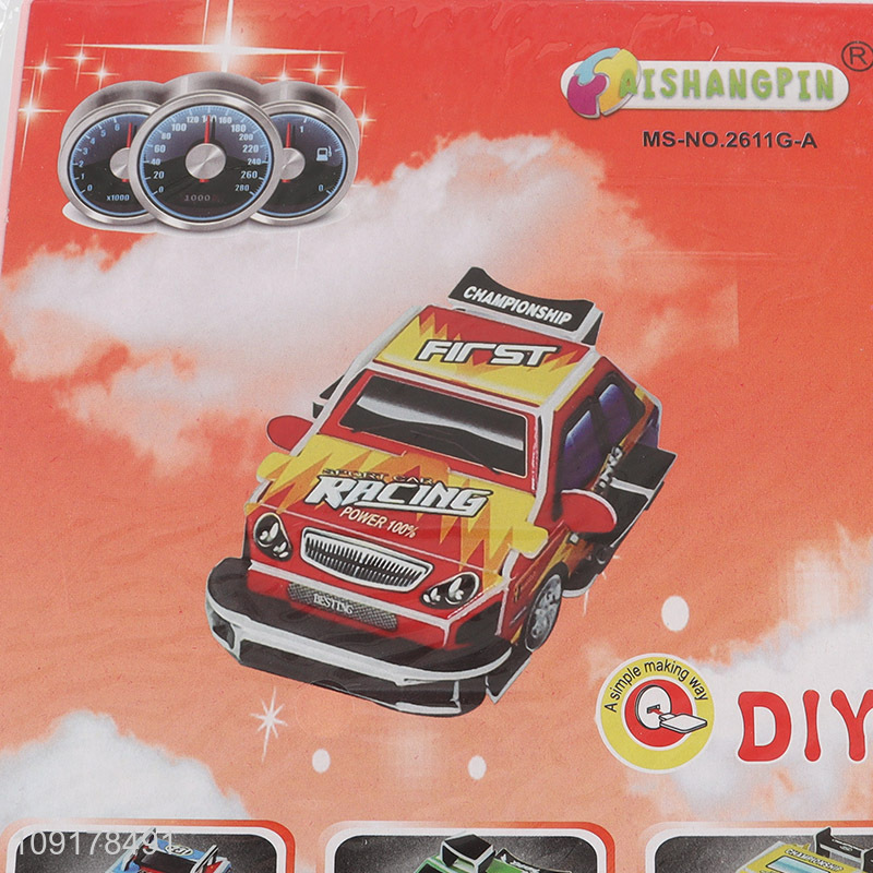 Online Wholesale 3D Puzzle Cartoon Paper Puzzle DIY Model Building Kit (Racecar)