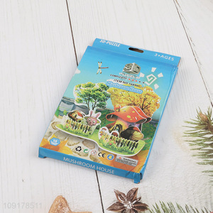 New Arrival 3D Puzzle Cartoon Paper Puzzle DIY Model Building Kit (Mushroom House)
