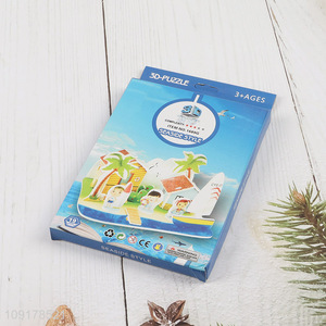 Hot Selling 3D Puzzle Cartoon Paper Puzzle DIY Model Building Kit (Seaside Style)