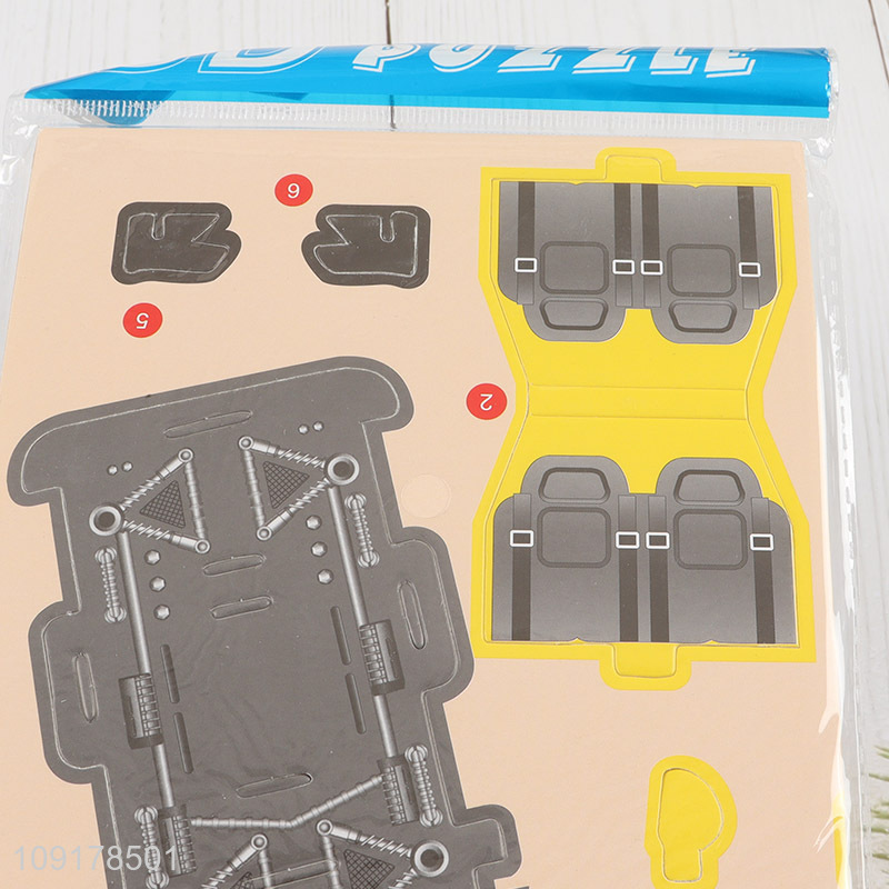 Good Quality 3D Puzzle Cartoon Paper Puzzle DIY Model Building Kit (Racecar)