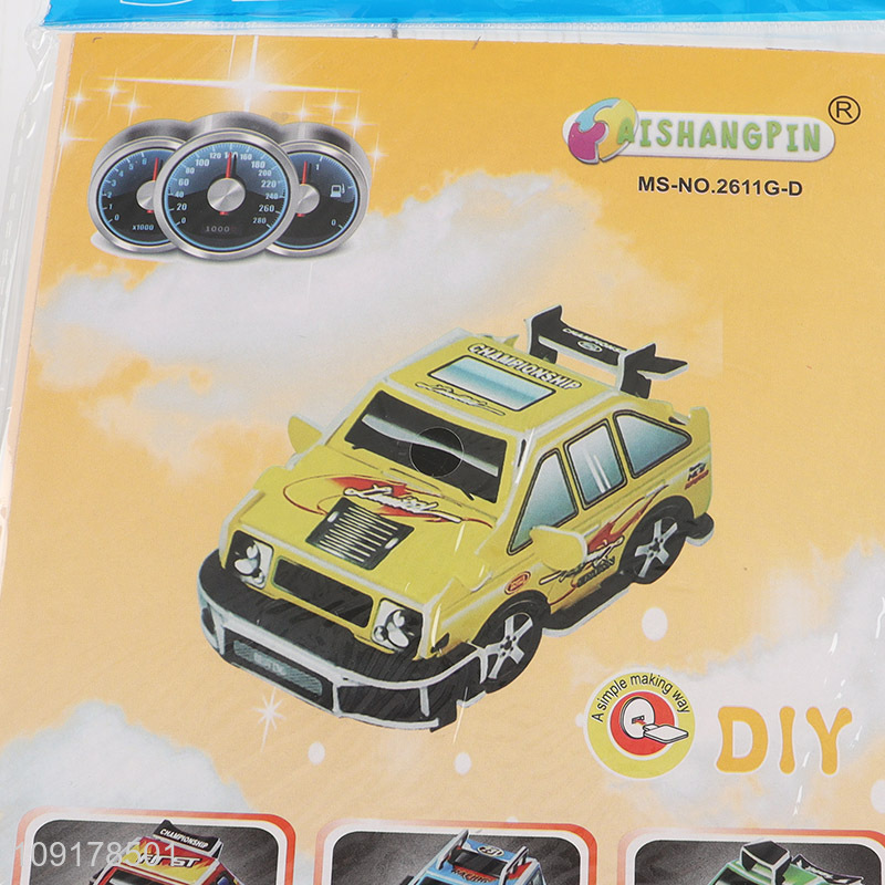 Good Quality 3D Puzzle Cartoon Paper Puzzle DIY Model Building Kit (Racecar)