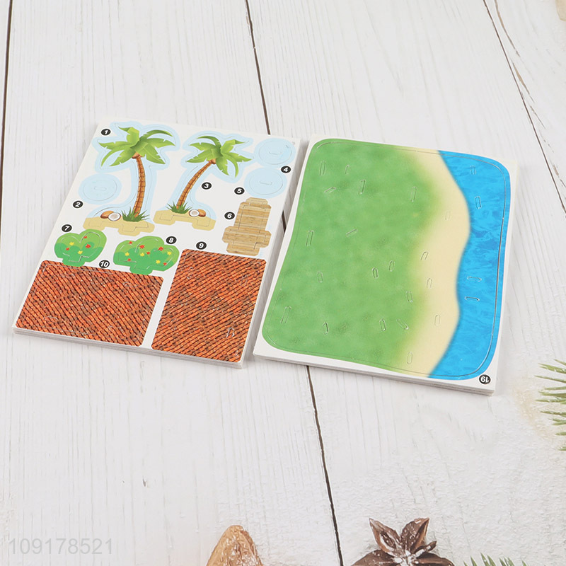 Hot Selling 3D Puzzle Cartoon Paper Puzzle DIY Model Building Kit (Seaside Style)