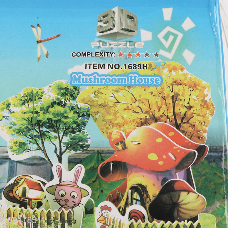 New Arrival 3D Puzzle Cartoon Paper Puzzle DIY Model Building Kit (Mushroom House)